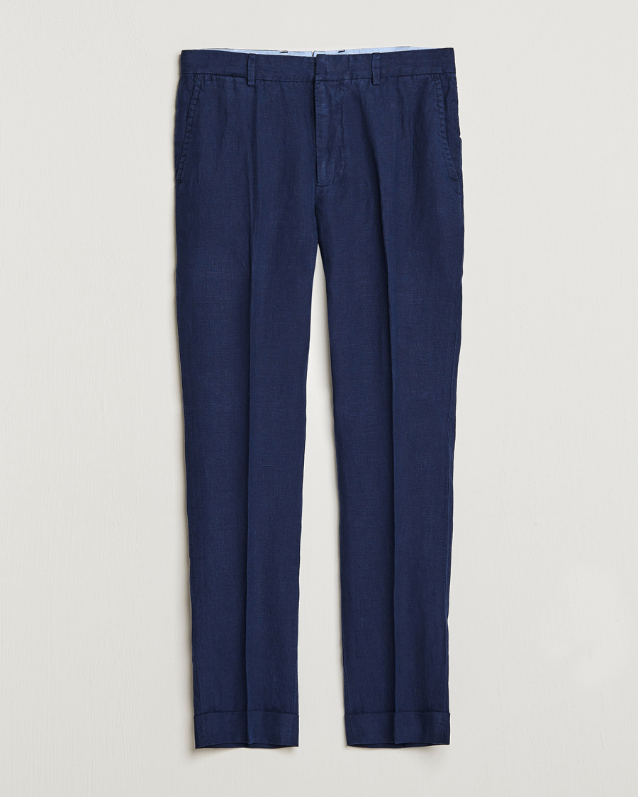 Herre | Bukser | Polo Ralph Lauren | Linen Pleated Trousers Navy