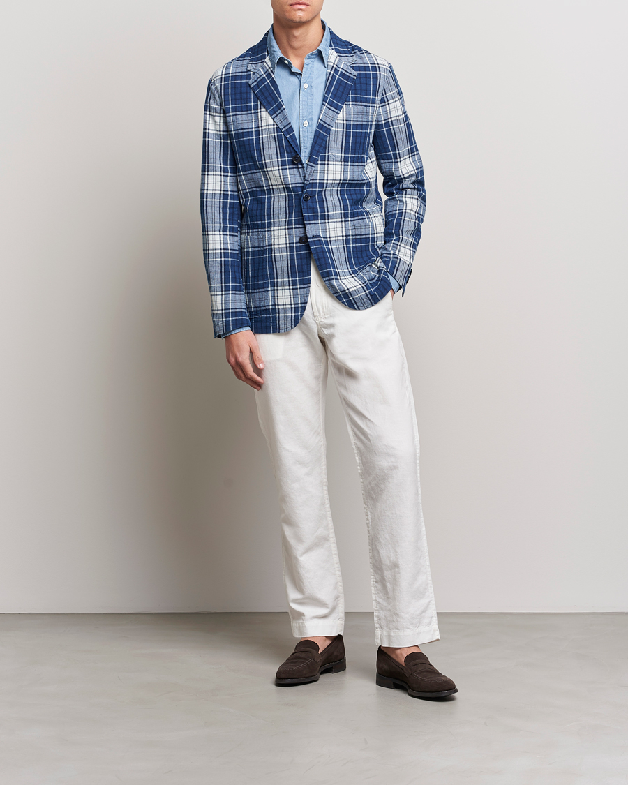 Herre | Dressjakker | Polo Ralph Lauren | Madras Indigo Checked Sportcoat Blue Multi