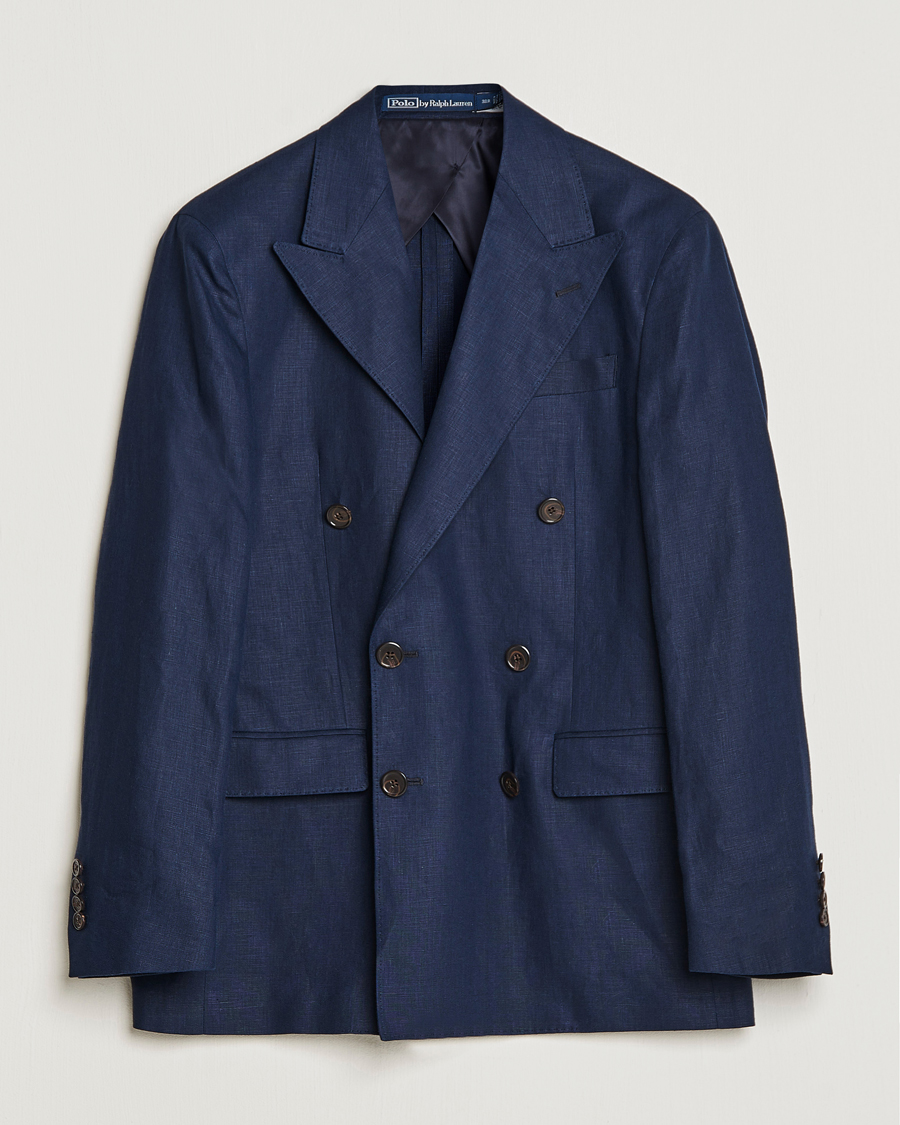 Herre | Dressjakker | Polo Ralph Lauren | Linen Double Breasted Sportcoat Dark Navy