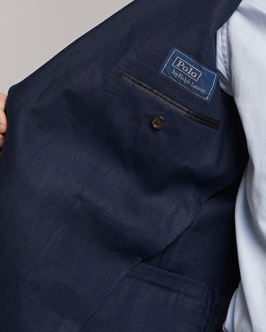 Herre | Dressjakker | Polo Ralph Lauren | Linen Double Breasted Sportcoat Dark Navy