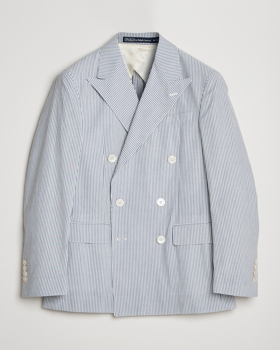 Herre | Dressjakker | Polo Ralph Lauren | Cotton Seersucker Sportcoat Cream/Antique Blue
