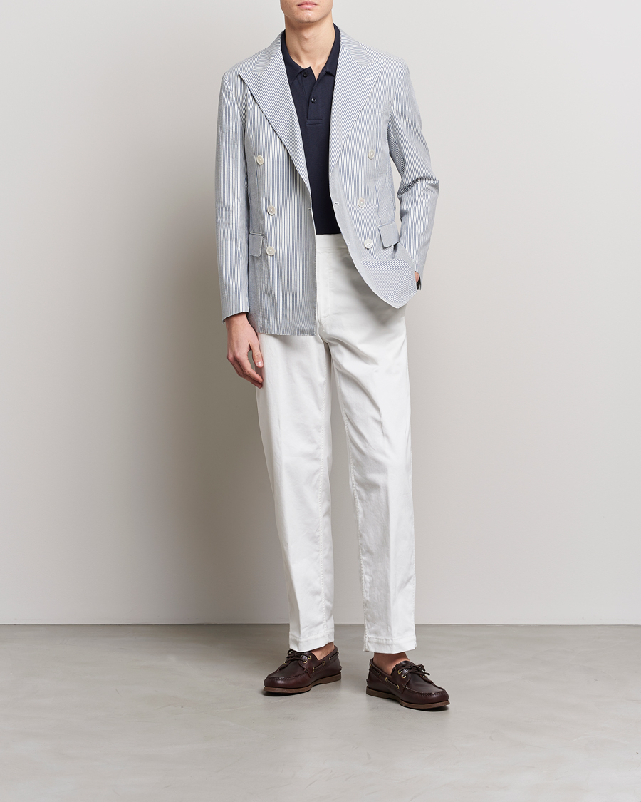 Herre | Dressjakker | Polo Ralph Lauren | Cotton Seersucker Sportcoat Cream/Antique Blue