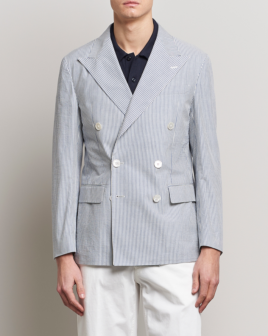 Herre | Dressjakker | Polo Ralph Lauren | Cotton Seersucker Sportcoat Cream/Antique Blue