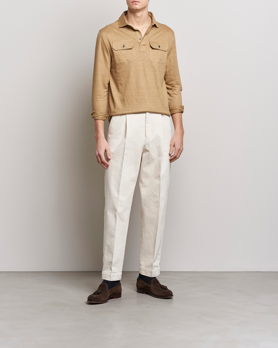 Herre | Gensere | Ralph Lauren Purple Label | Linen Jersey Popover Icon Khaki