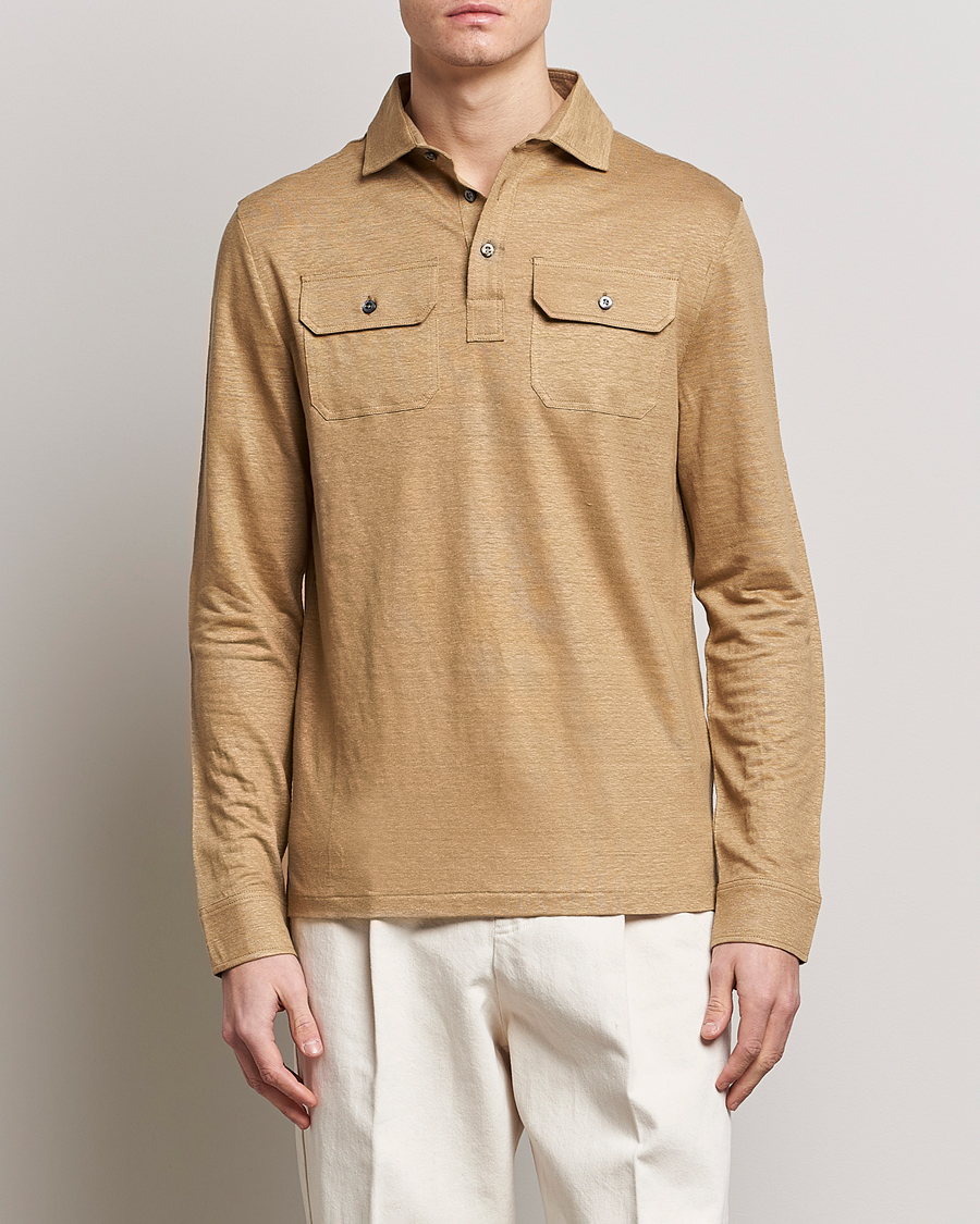 Herre | Gensere | Ralph Lauren Purple Label | Linen Jersey Popover Icon Khaki