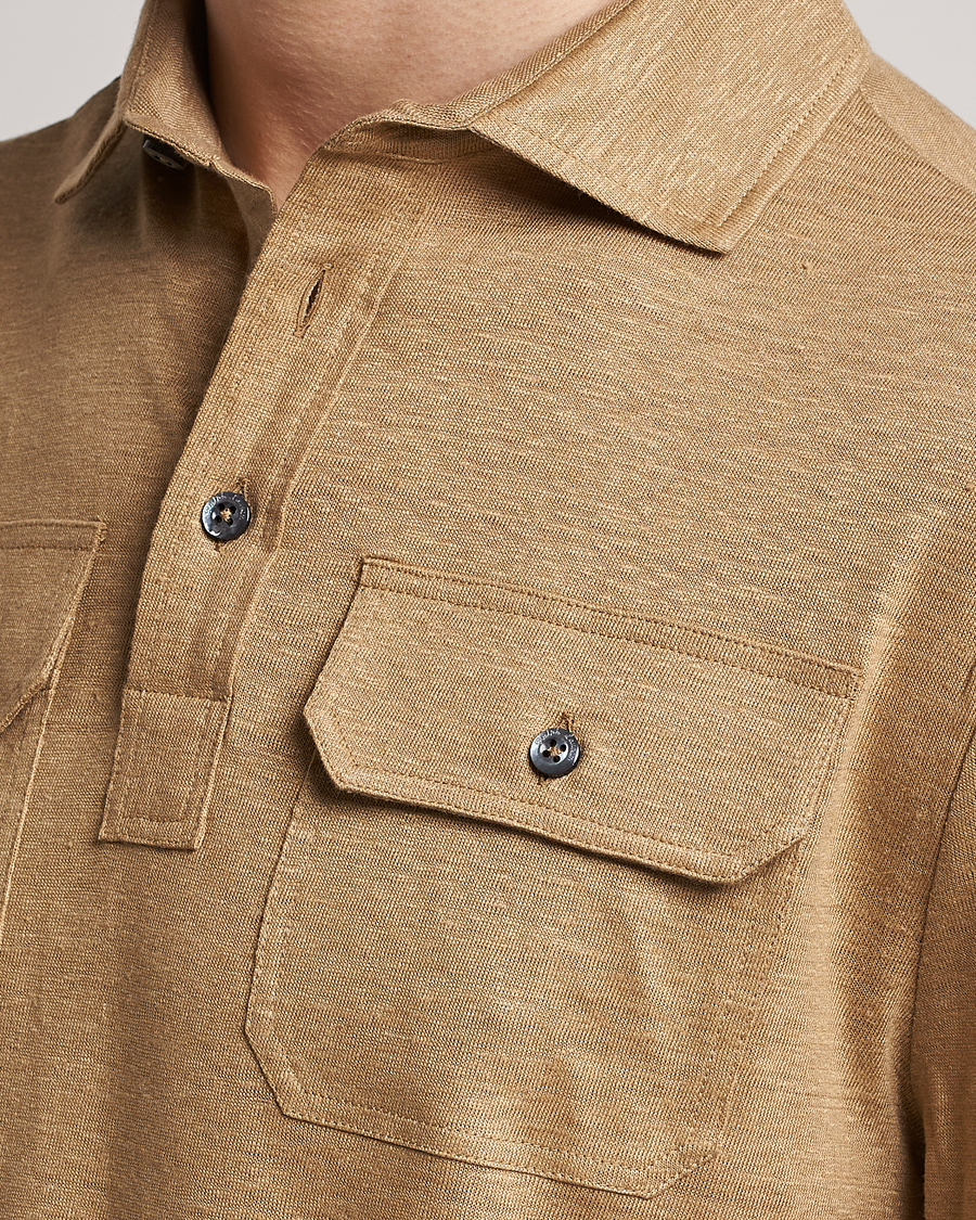 Herre | Gensere | Ralph Lauren Purple Label | Linen Jersey Popover Icon Khaki