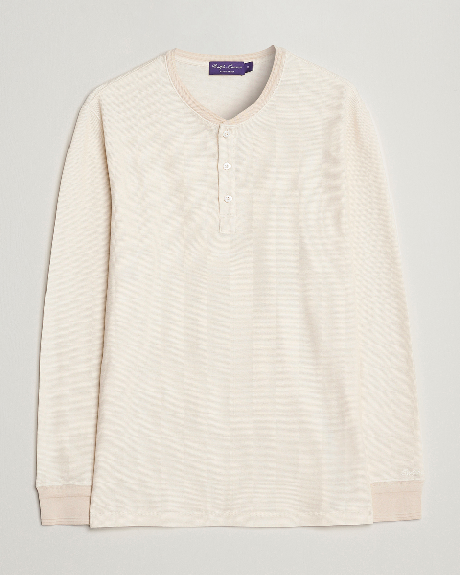 Herre | Gensere | Ralph Lauren Purple Label | Cotton/Silk Henley Cream