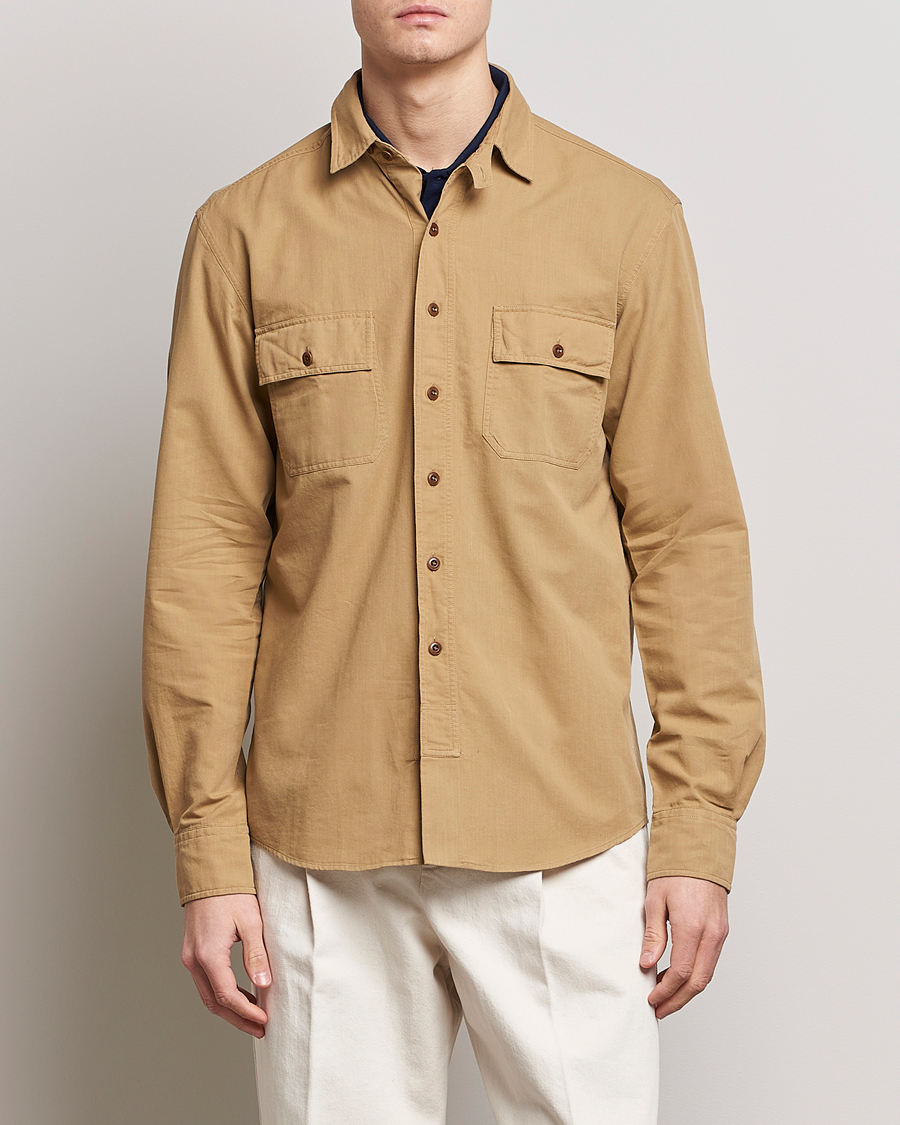 Herre |  | Ralph Lauren Purple Label | Linen Explorer Shirt Khaki