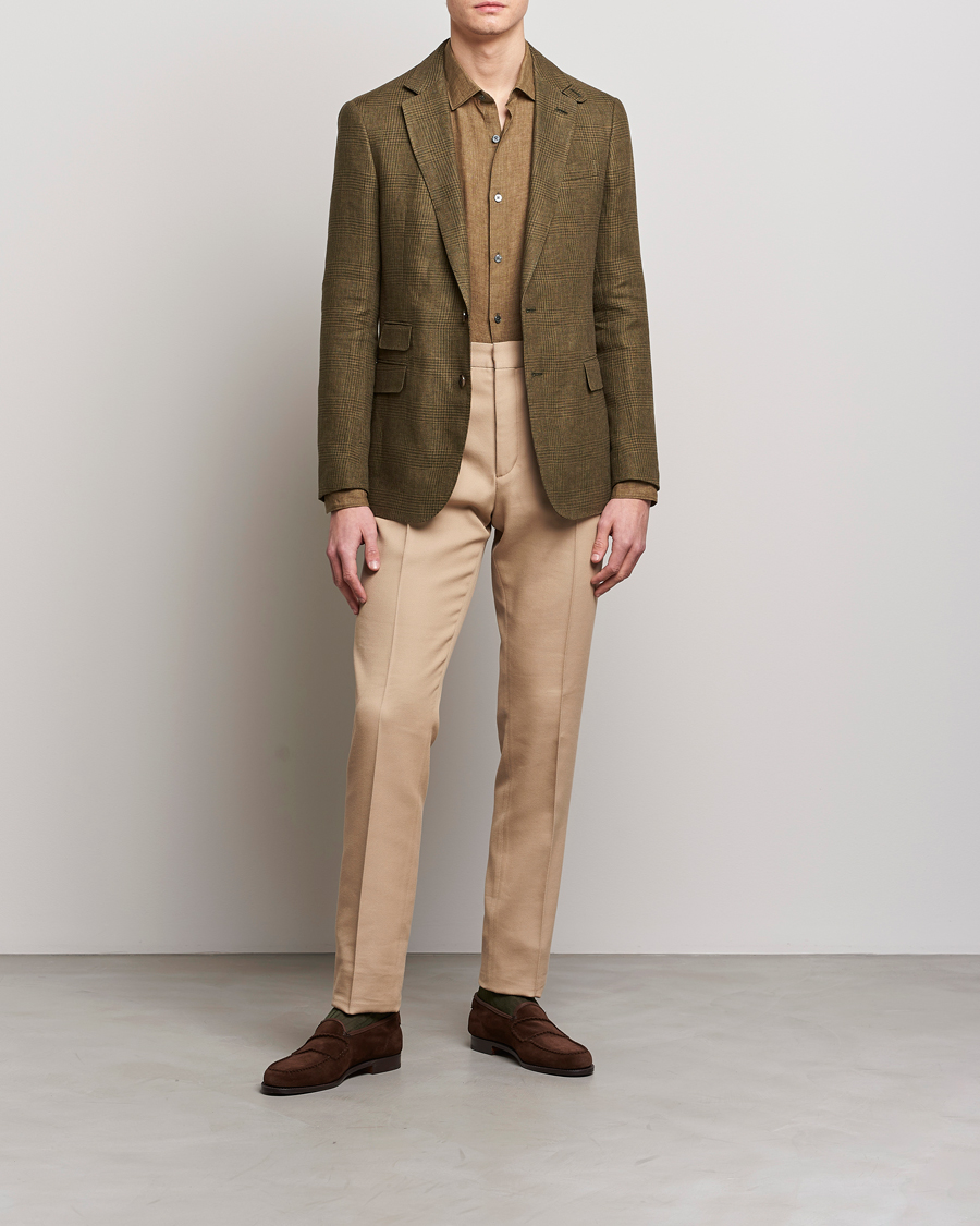 Herre | Jakker | Ralph Lauren Purple Label | Herringbone Wool Jacket Sage Green