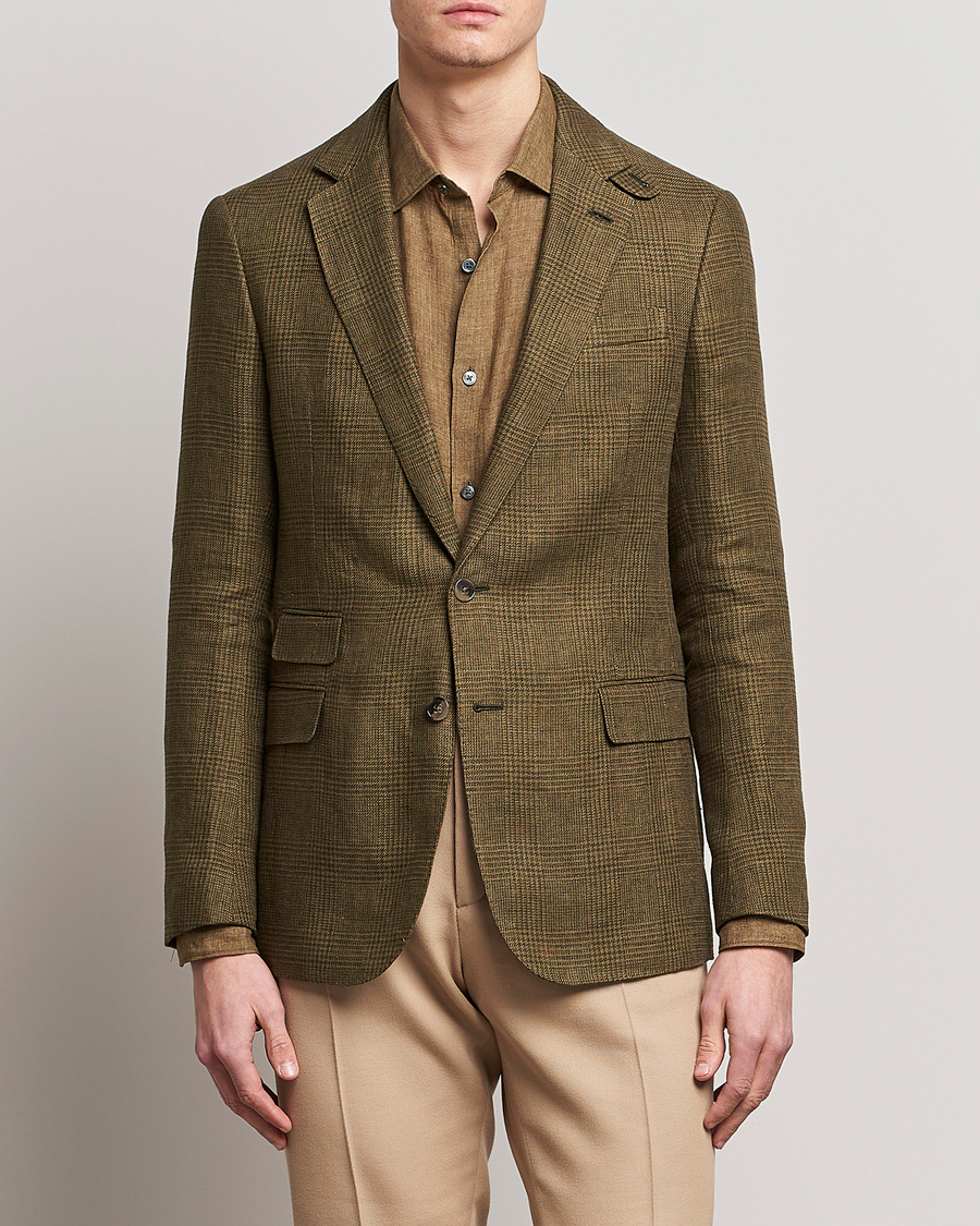 Herre | Dressede jakker | Ralph Lauren Purple Label | Herringbone Wool Jacket Sage Green