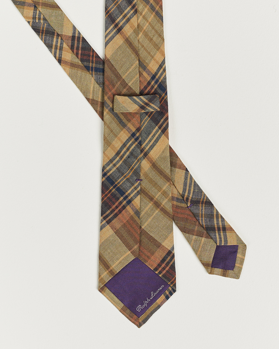 Herre |  | Ralph Lauren Purple Label | Plaid LinenTie Khaki Multi