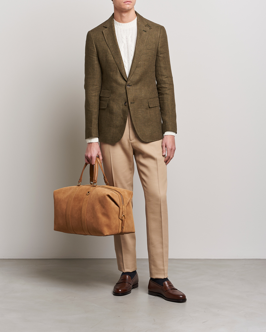 Herre | Ralph Lauren Purple Label | Ralph Lauren Purple Label | Large Suede Duffelbag Fawn