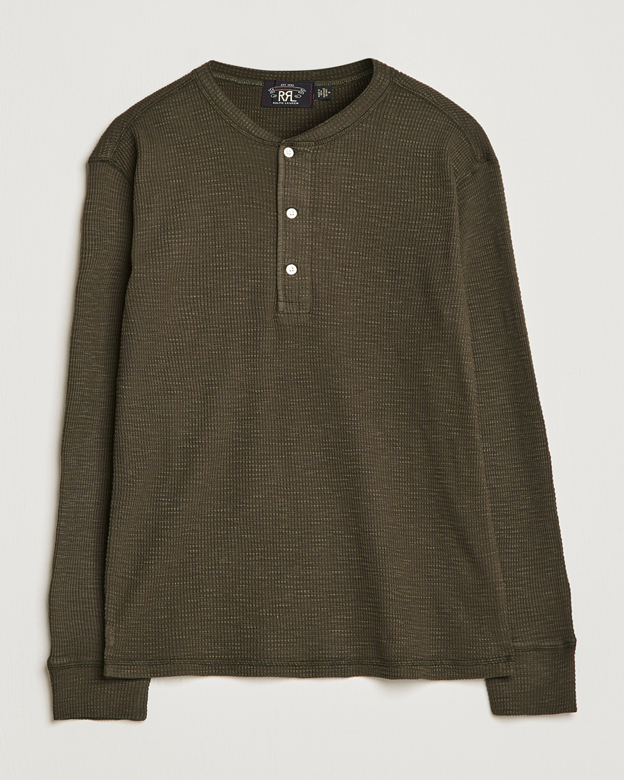 Herre | Gensere | RRL | Long Sleeve Henley Dark Green