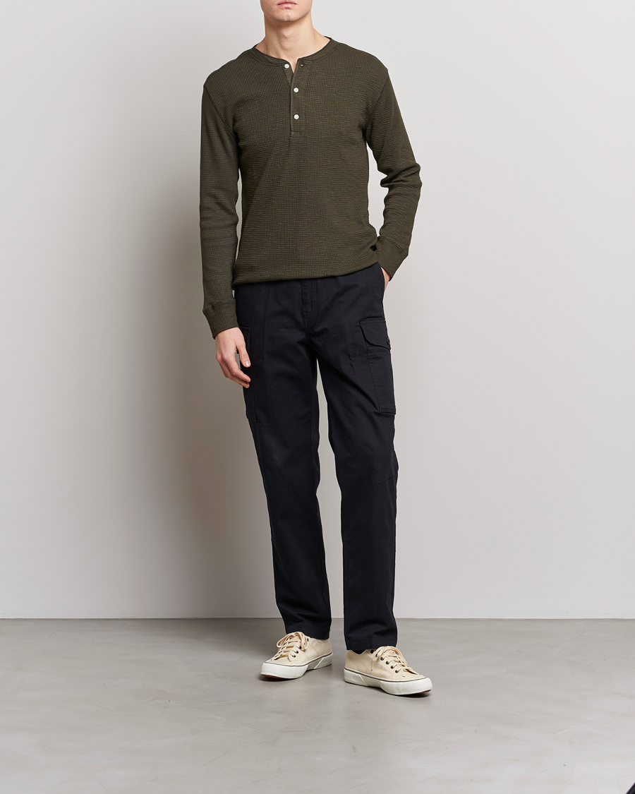 Herre | Gensere | RRL | Long Sleeve Henley Dark Green