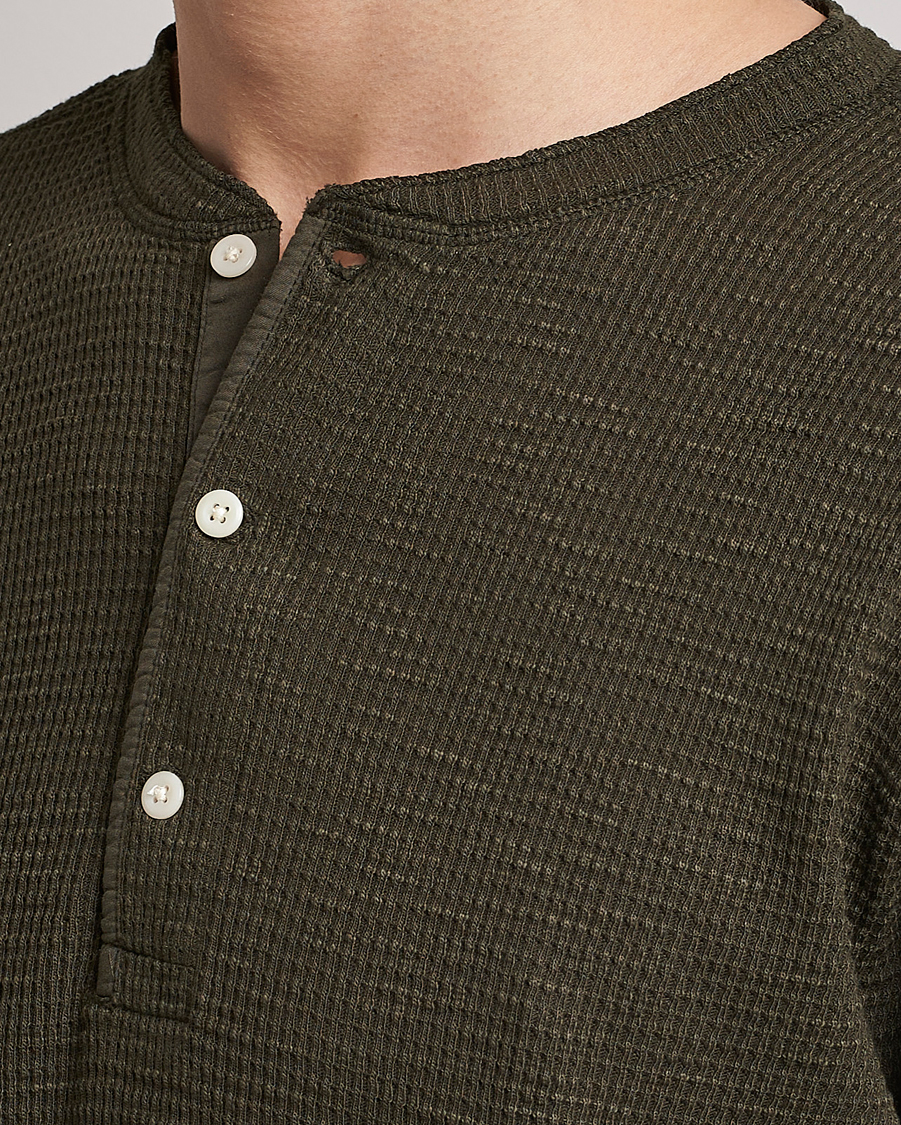Herre | Gensere | RRL | Long Sleeve Henley Dark Green