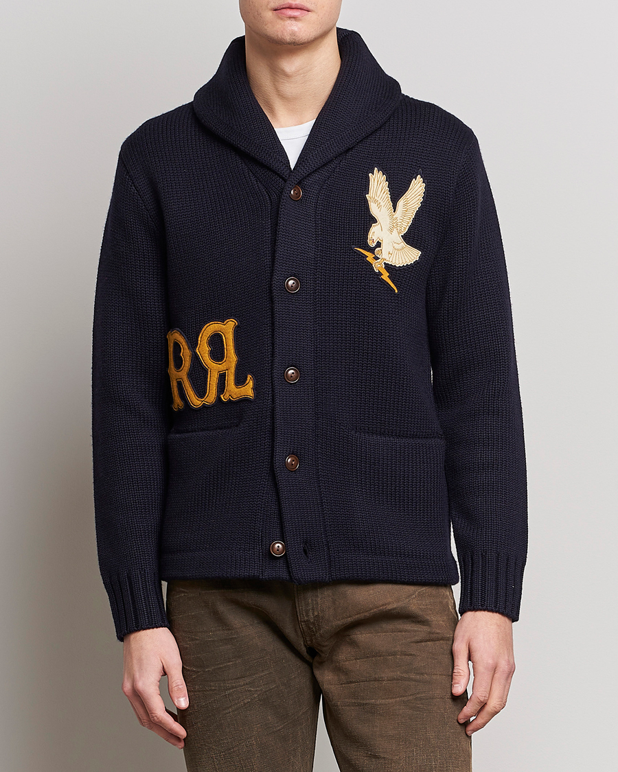 Herre | Cardigans | RRL | Eagle Patch Shawl Cardigan Navy