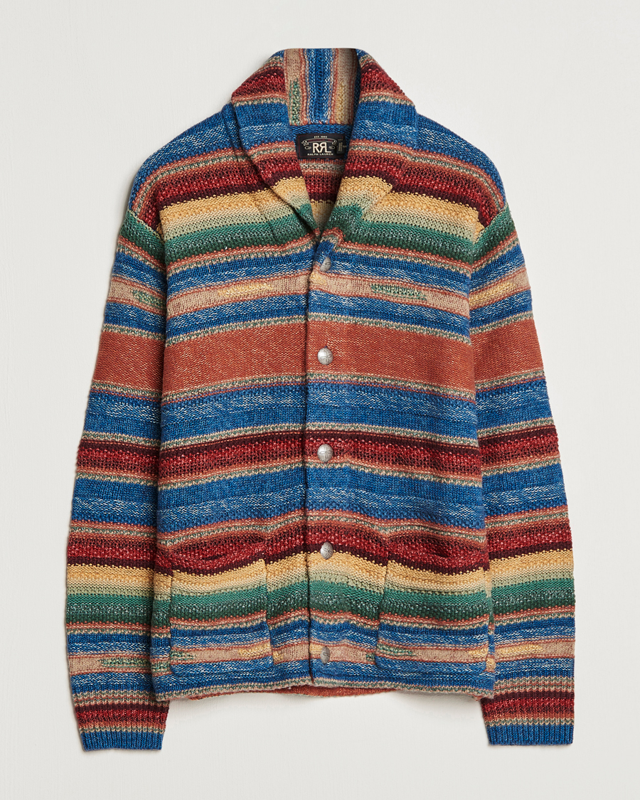 Herre | Gensere | RRL | Wool/Linen Blend Shawl Cardigan Red Multi