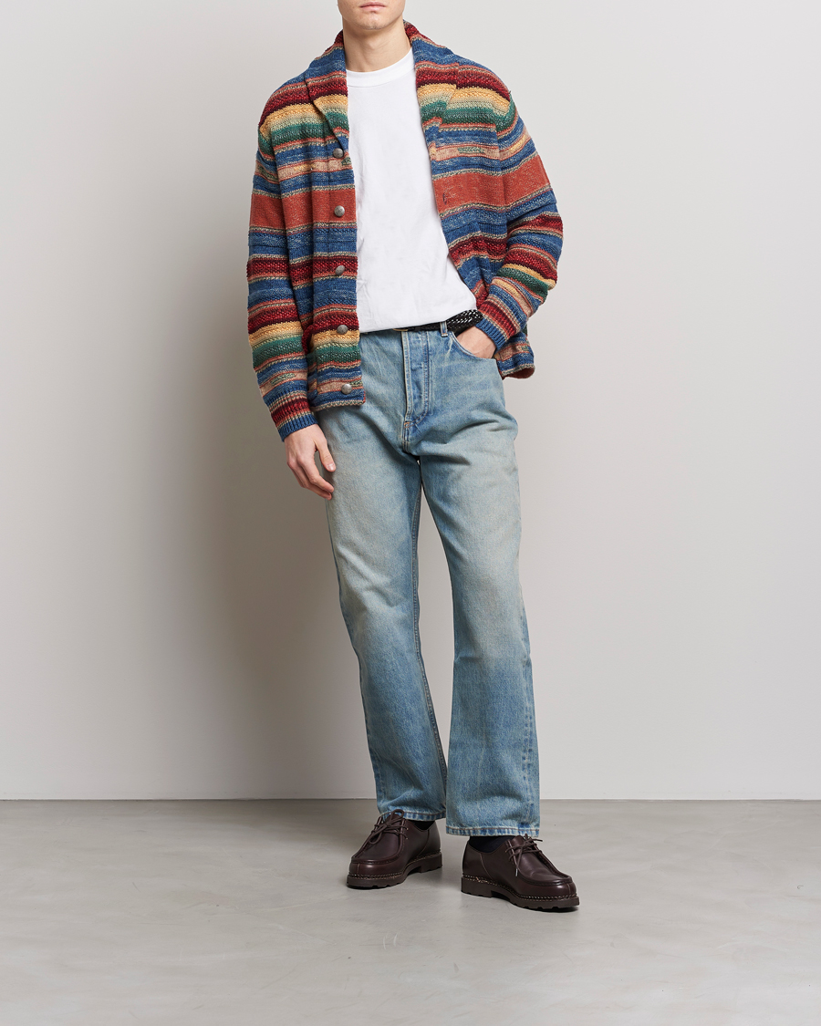 Herre | Gensere | RRL | Wool/Linen Blend Shawl Cardigan Red Multi