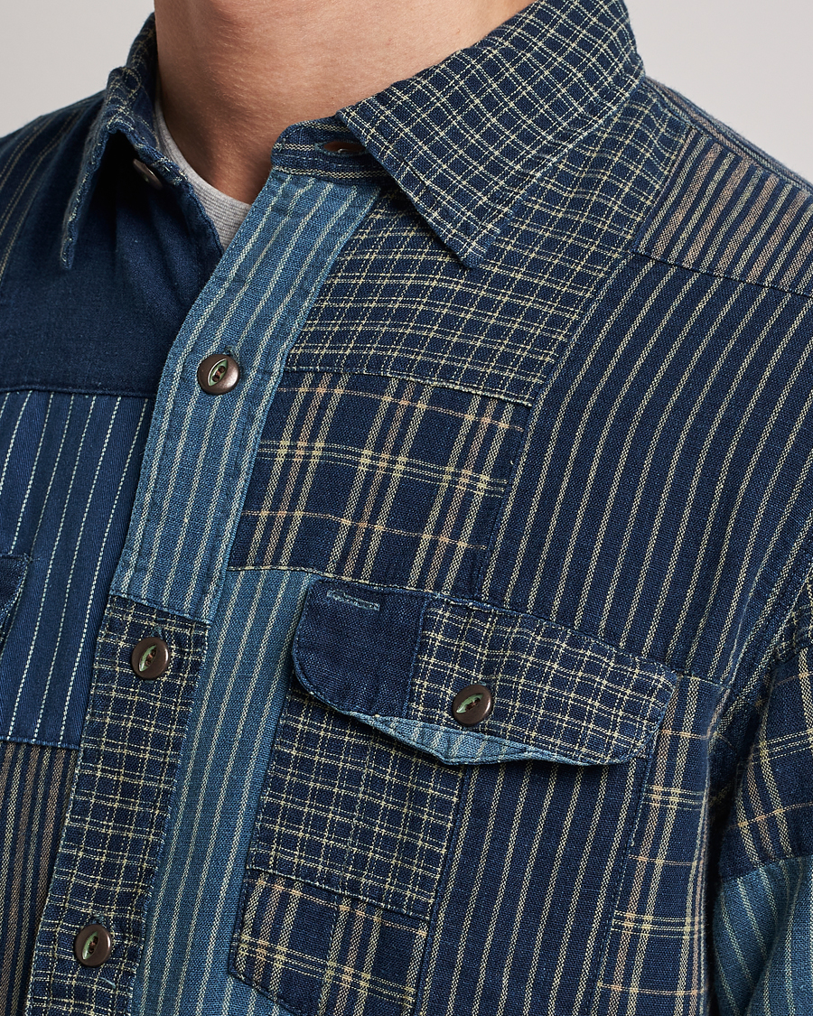 Herre | Skjorter | RRL | Sweet Orr Overshirt Indigo Patchwork