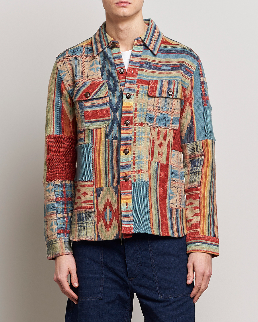 Herre | RRL | RRL | Limited Patchwork Workshirt Red Multi