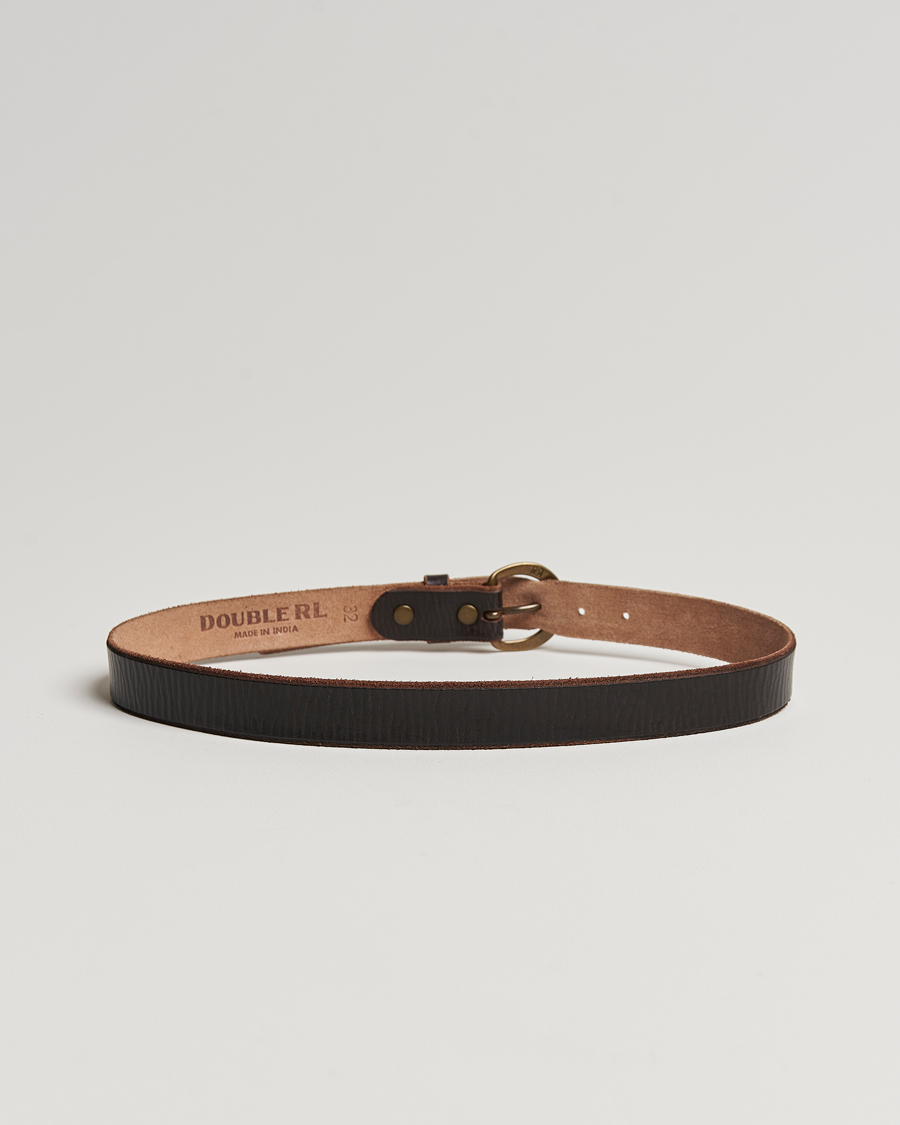 Herre | RRL | RRL | Terramce Tumbled Leather Belt Dark Brown