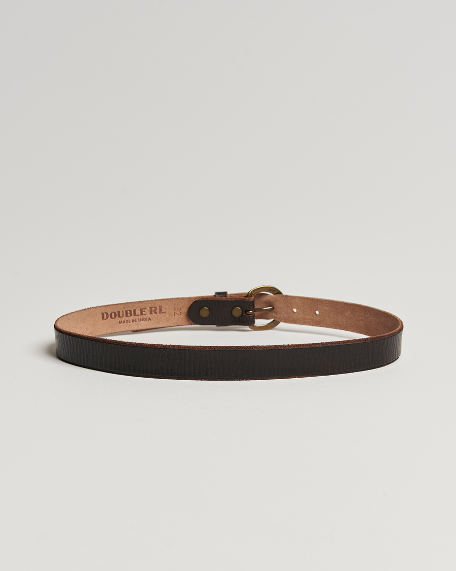Herre | RRL Terramce Tumbled Leather Belt Dark Brown | RRL | Terramce Tumbled Leather Belt Dark Brown