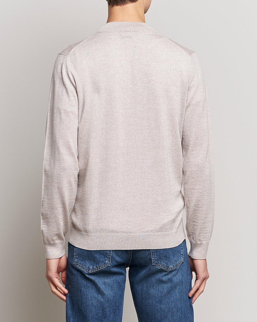 Herre | Gensere | Stenströms | Merino Wool Full Zip Beige