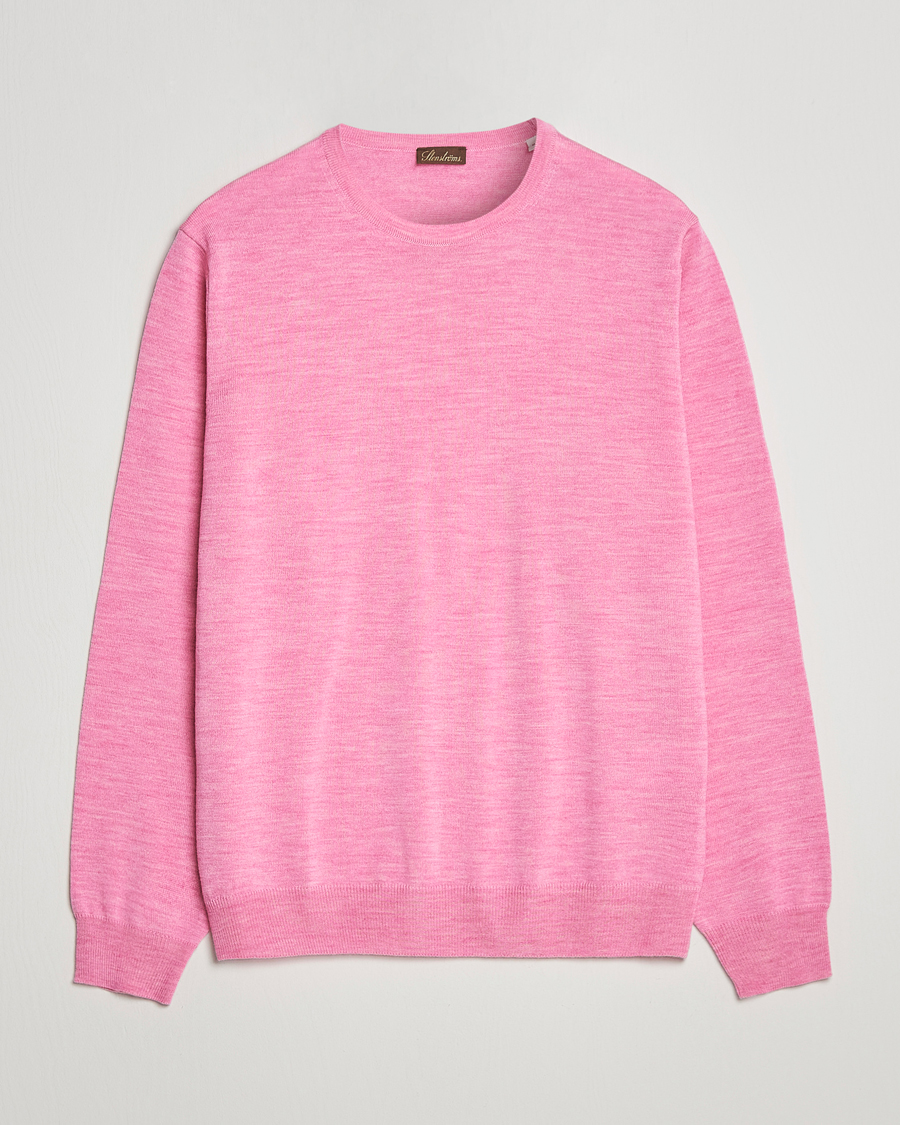Herre | Gensere | Stenströms | Merino Crew Neck Pink