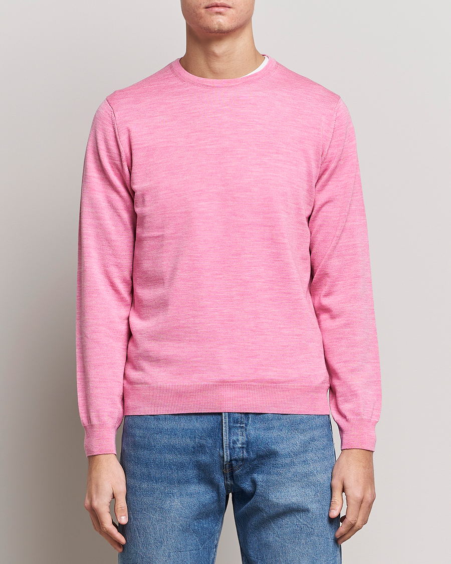 Herre | Gensere | Stenströms | Merino Crew Neck Pink