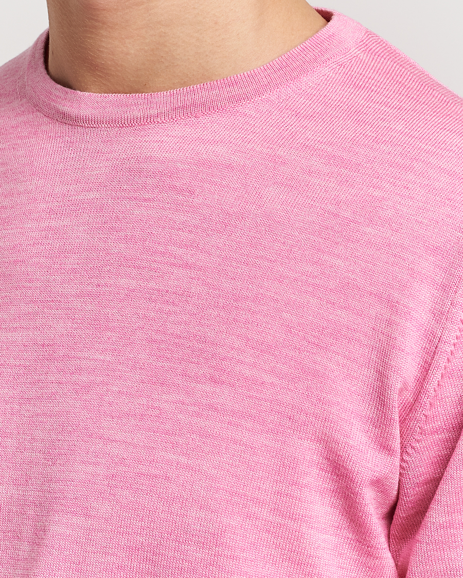Herre | Gensere | Stenströms | Merino Crew Neck Pink