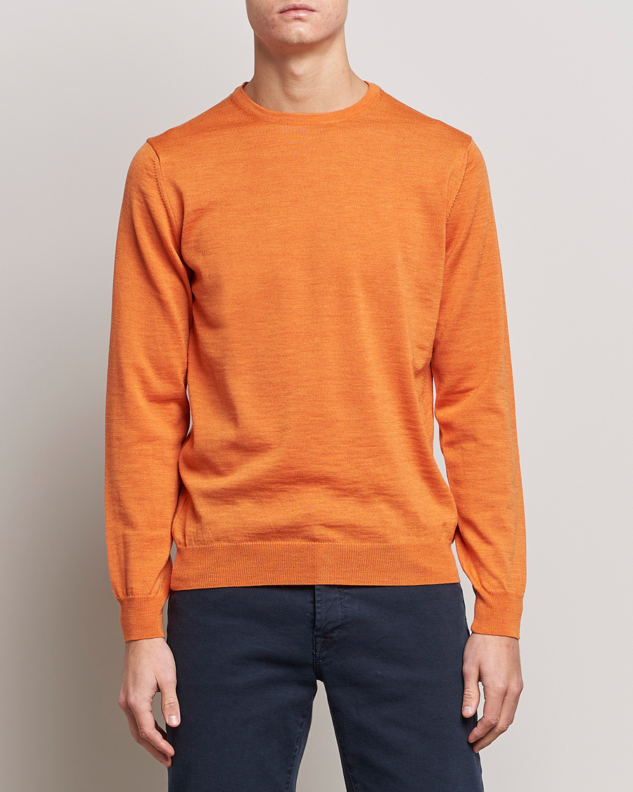 Herre | Gensere | Stenströms | Merino Crew Neck Orange
