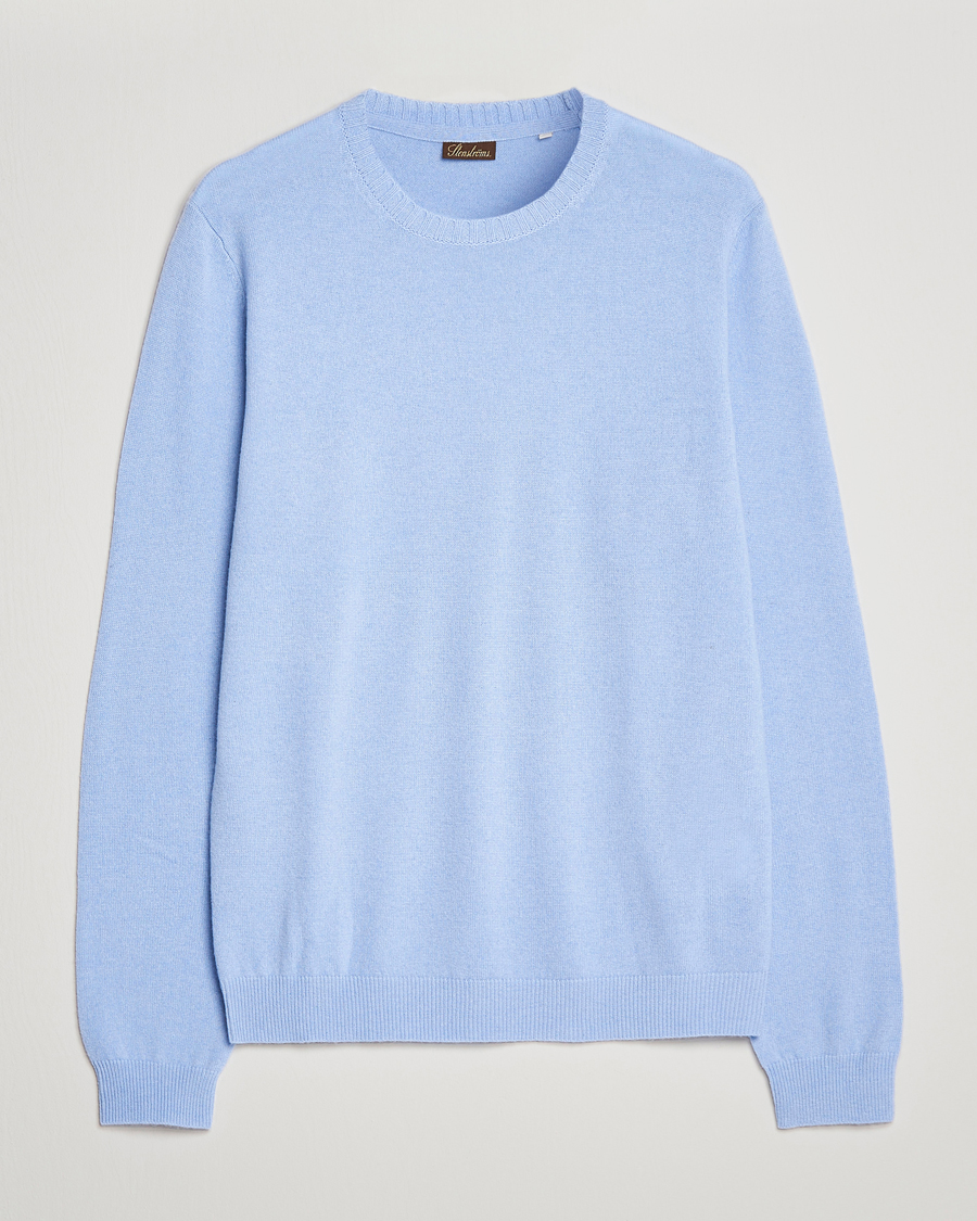 Herre | Gensere | Stenströms | Cashmere Crew Neck Light Blue