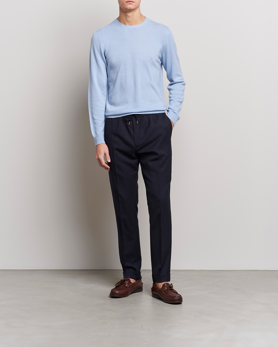 Herre | Gensere | Stenströms | Cashmere Crew Neck Light Blue