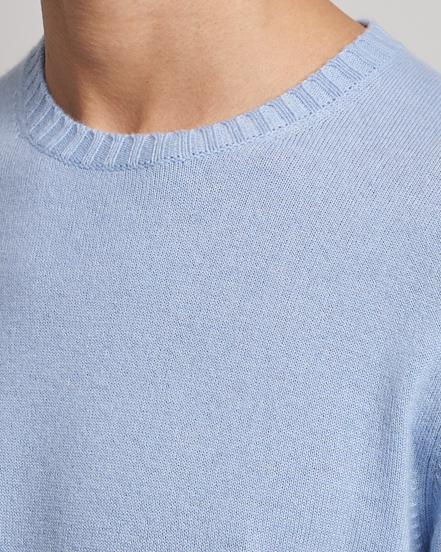 Herre | Gensere | Stenströms | Cashmere Crew Neck Light Blue