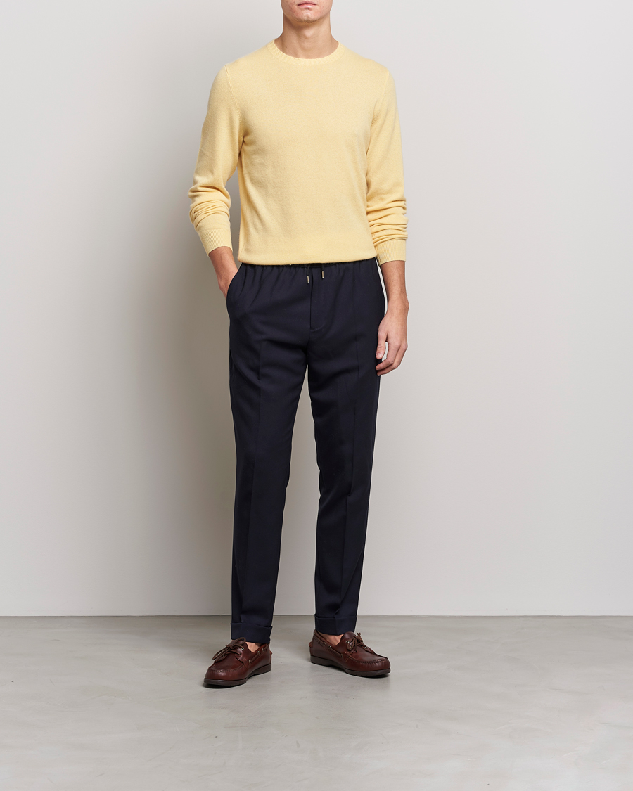 Herre | Gensere | Stenströms | Cashmere Crew Neck Yellow