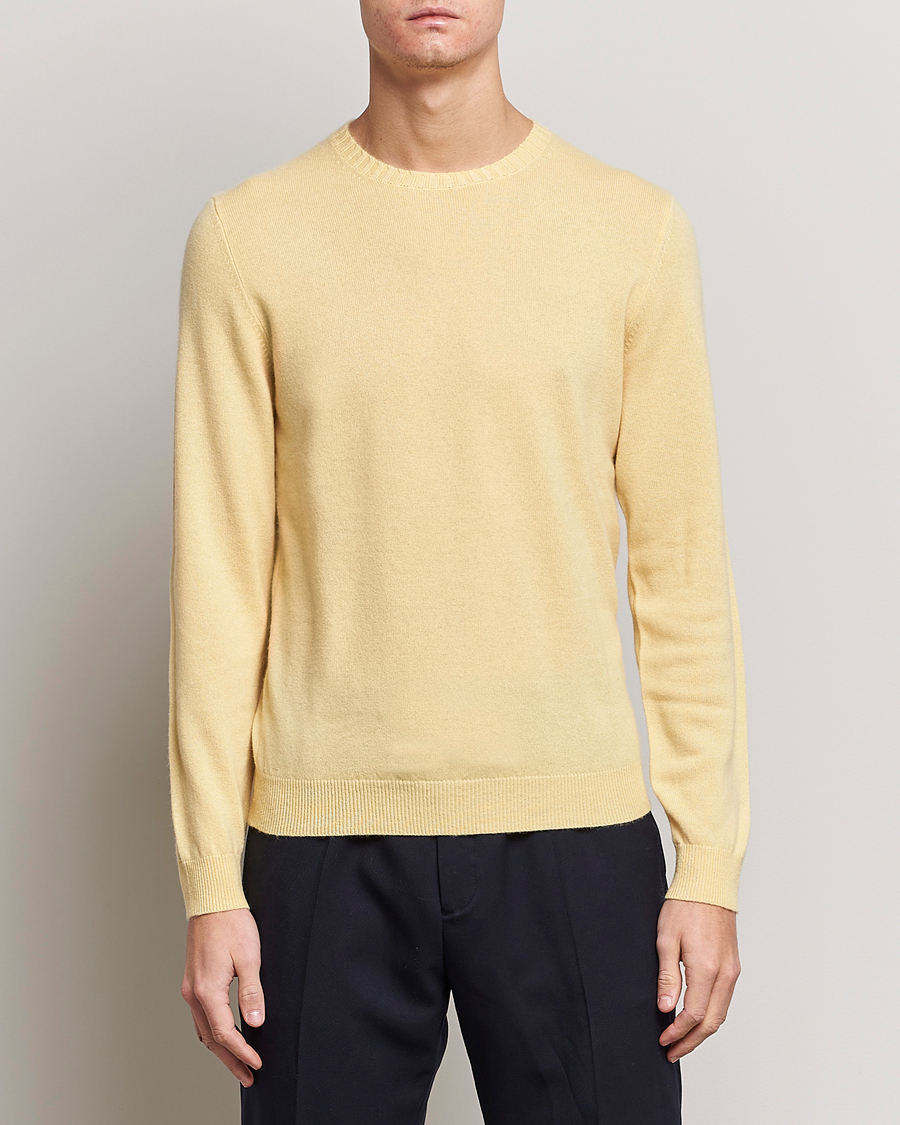 Herre | Gensere | Stenströms | Cashmere Crew Neck Yellow