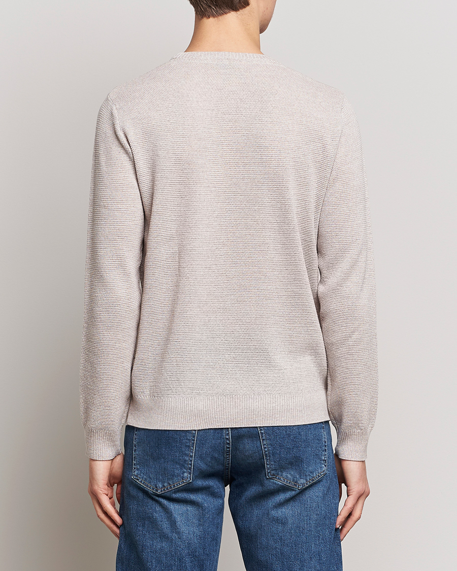 Herre | Gensere | Stenströms | Textured Merino Crew Neck Beige