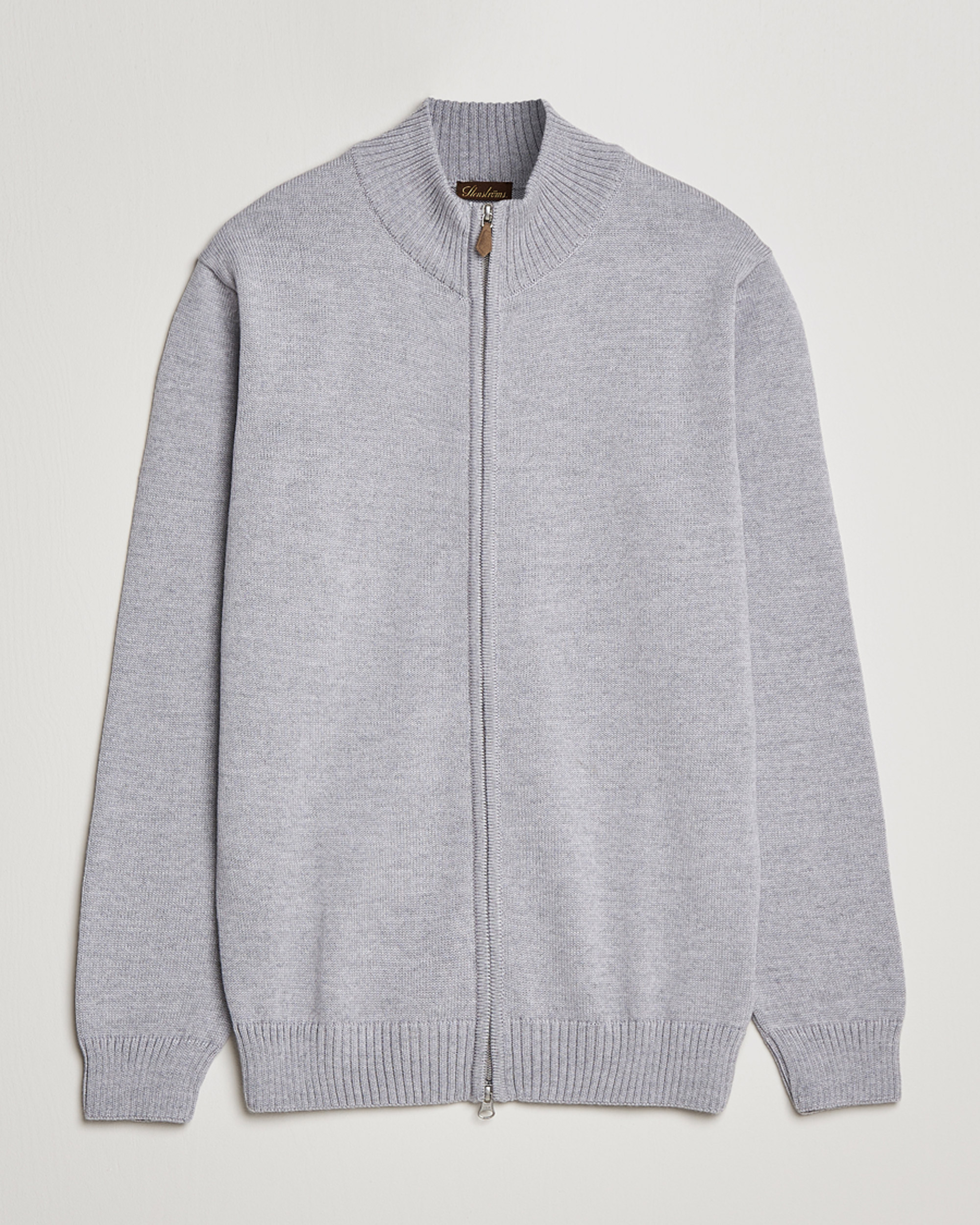 Herre | Gensere | Stenströms | Chunky Merino Full Zip Light Grey