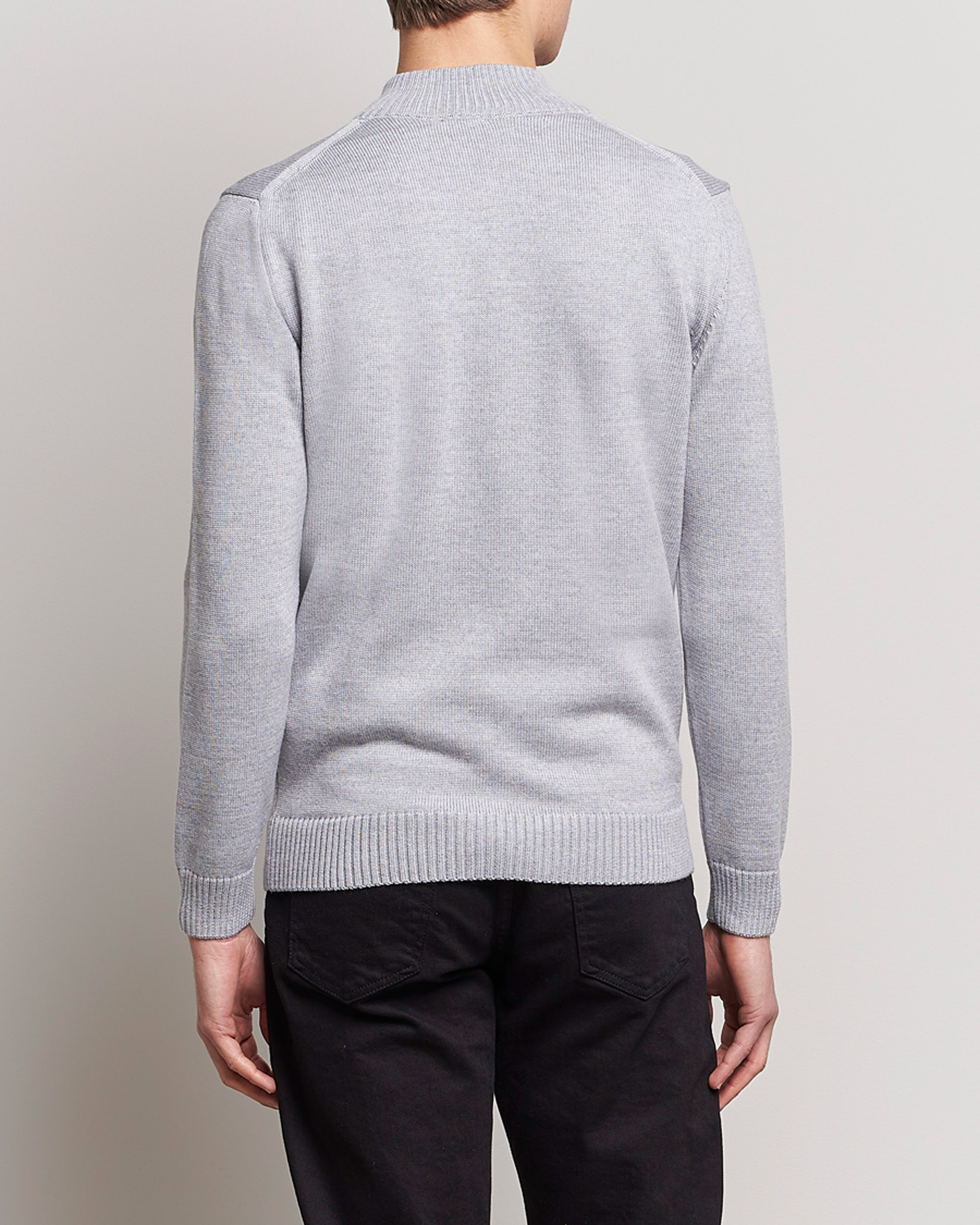 Herre | Gensere | Stenströms | Chunky Merino Full Zip Light Grey
