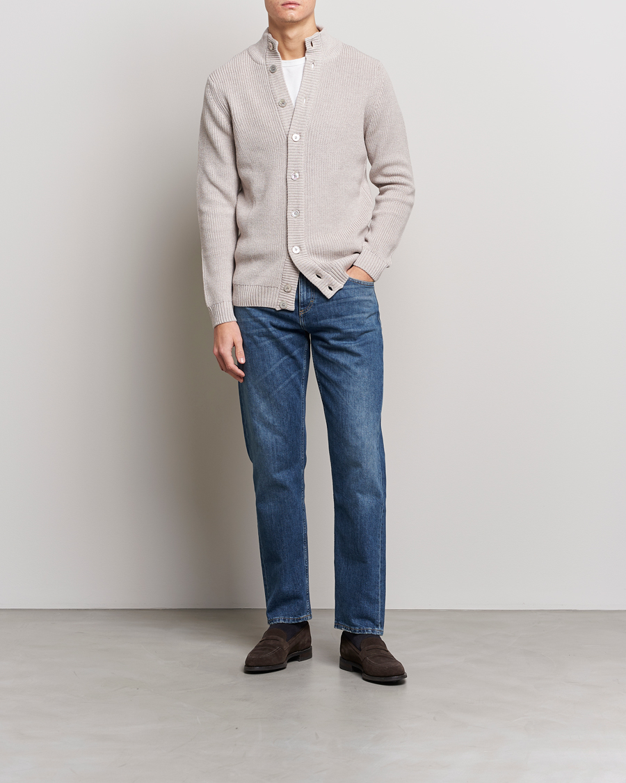 Herre | Gensere | Stenströms | Heavy Merino Cardigan Beige