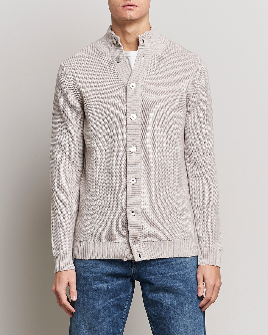 Herre | Gensere | Stenströms | Heavy Merino Cardigan Beige