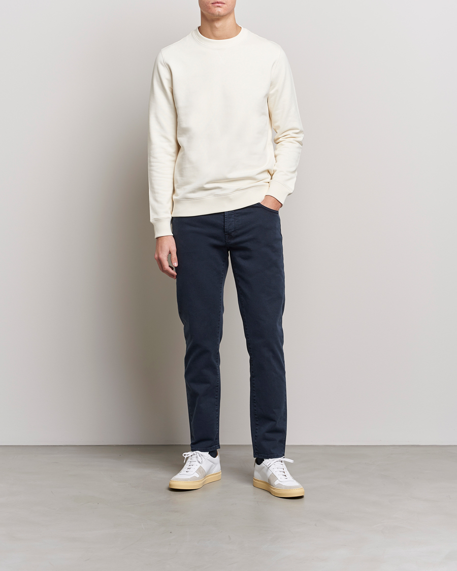 Herre | Gensere | Stenströms | Cotton Collage Crew Neck White