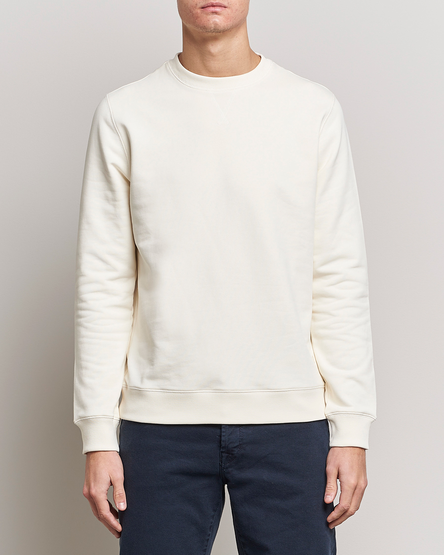 Herre | Gensere | Stenströms | Cotton Collage Crew Neck White