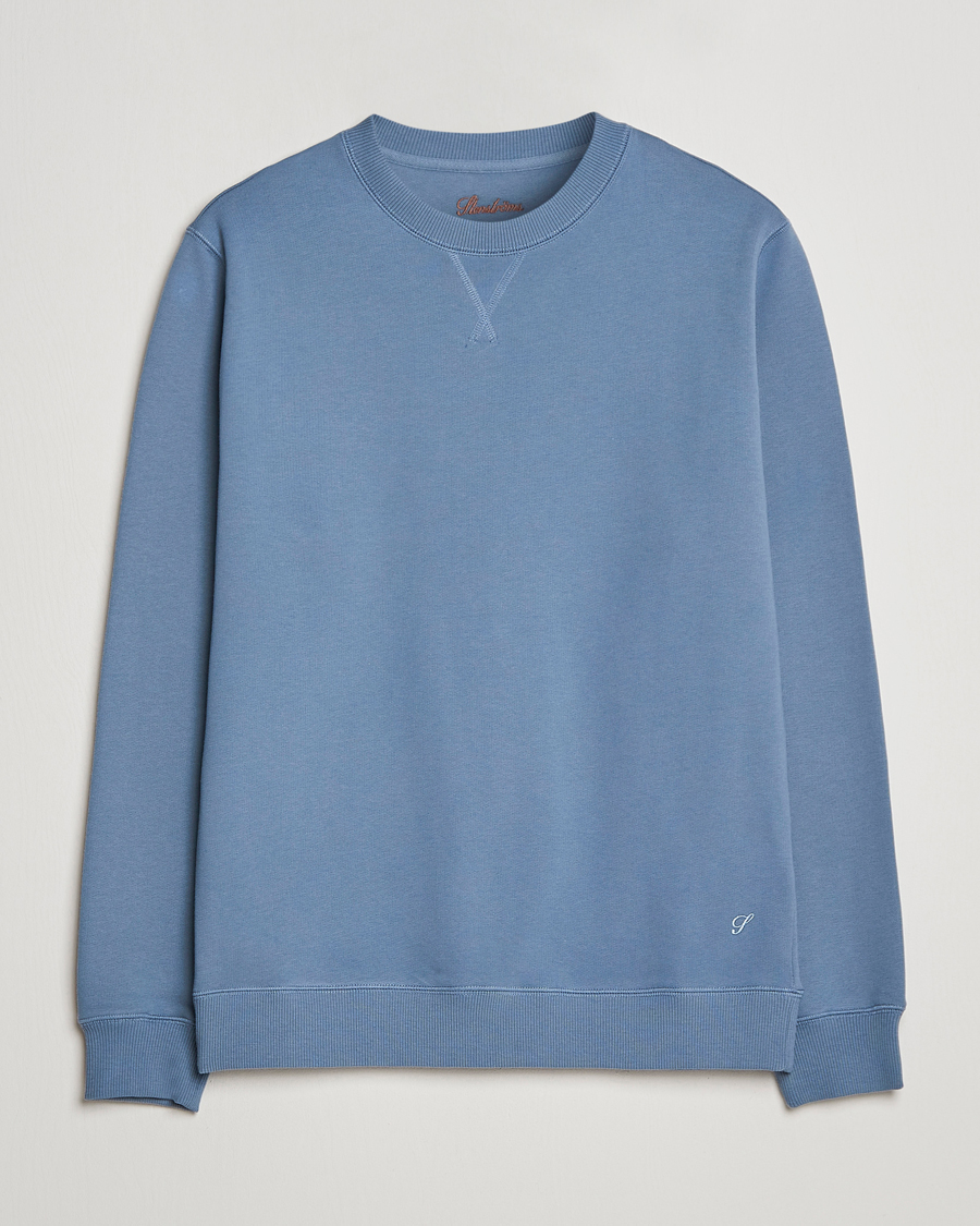 Herre | Gensere | Stenströms | Cotton Collage Crew Neck Blue