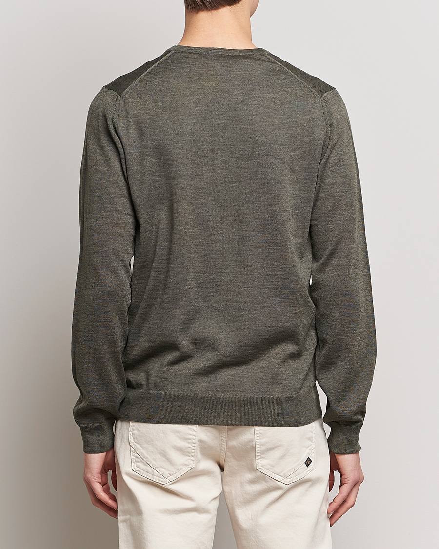 Herre | Gensere | Stenströms | Merino Zegna Knitted Cardigan Dark Green