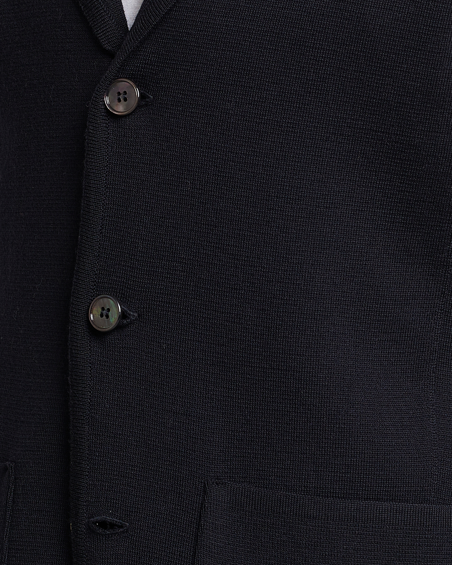 Herre | Dressjakker | Stenströms | Milano Knitted Merino Blazer Navy