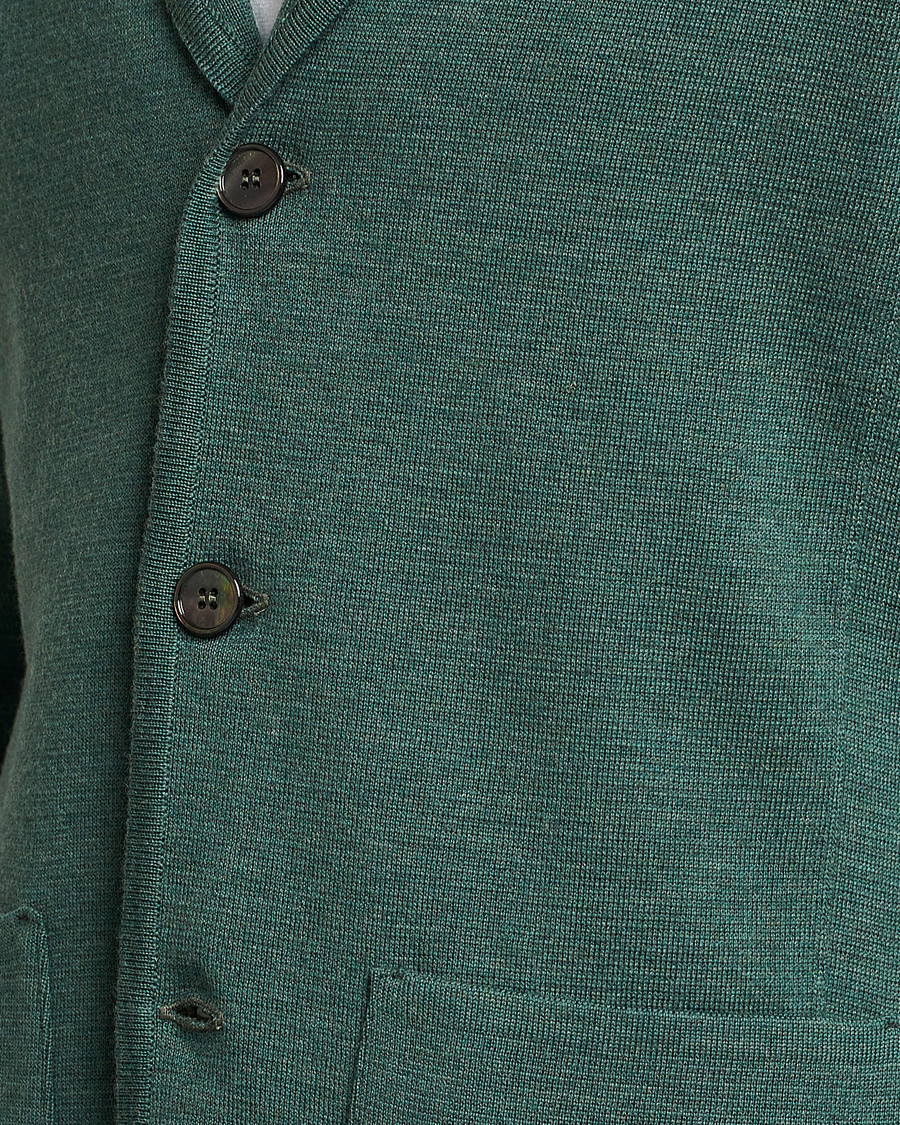 Herre | Dressjakker | Stenströms | Knitted Merino Blazer Green
