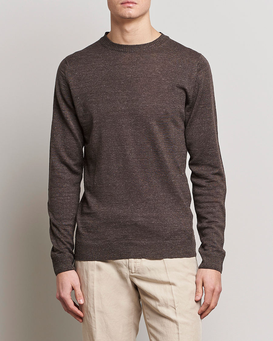 Herre |  | Stenströms | Merino/Linen Crew Neck Brown