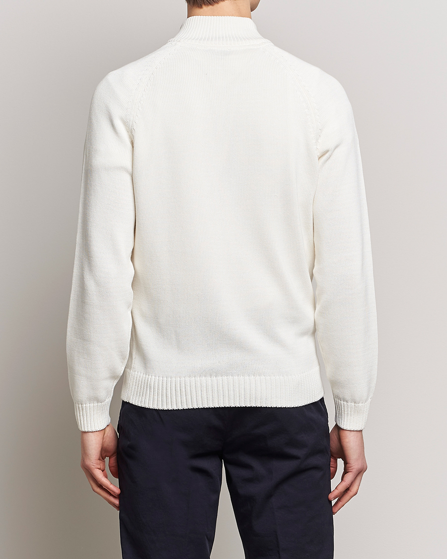 Herre | Gensere | Stenströms | Knitted Cotton Half Zip White
