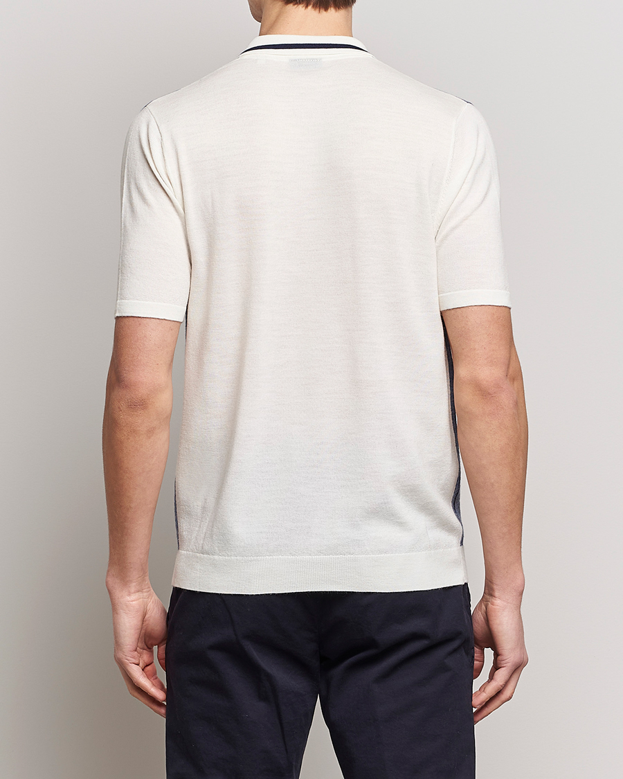 Herre | Skjorter | Stenströms | Ripley Merino Striped Polo Shirt Blue
